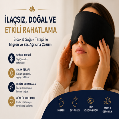 MİGREVİA™ Migren & Baş Ağrısı Rahatlatıcı Jel Maske | Sıcak & Soğuk Terapi | Anında Doğal Rahatlama